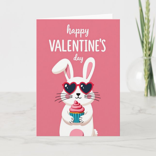 Tarjeta de amor de conejo de San Valentín (Anverso)