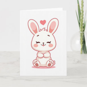 Tarjeta de amor de conejo minimalista