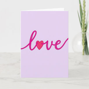 Tarjeta de amor de corazón brillante simple