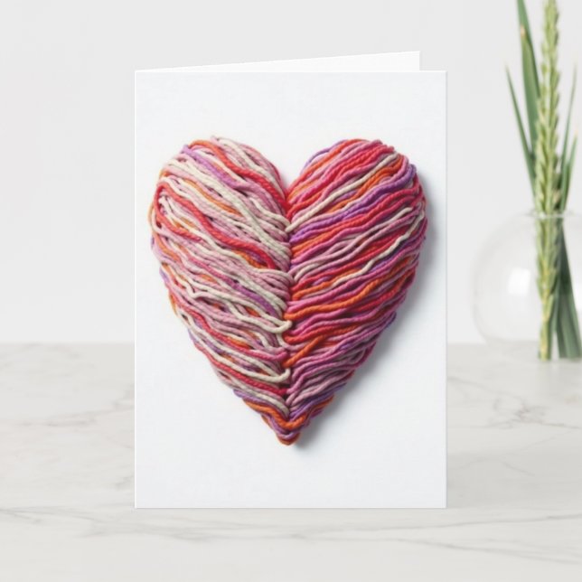 Tarjeta de amor de corazón de hilo simple (Anverso)