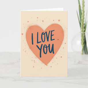 Tarjeta de amor de corazón de melocotón