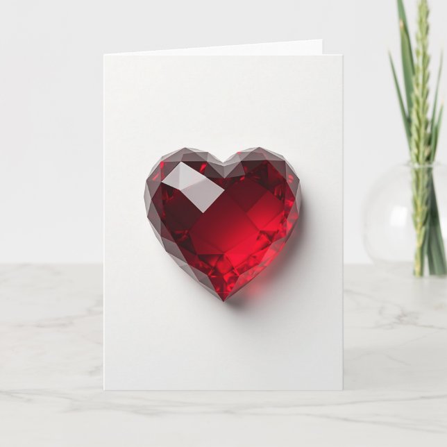 Tarjeta de amor de corazón de rubí (Anverso)