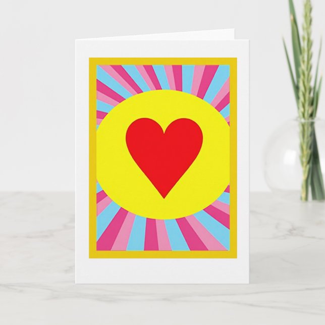 Tarjeta de amor de corazón feliz (Anverso)