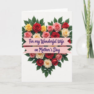 Tarjeta de Amor de Corazón Floral de Lunares