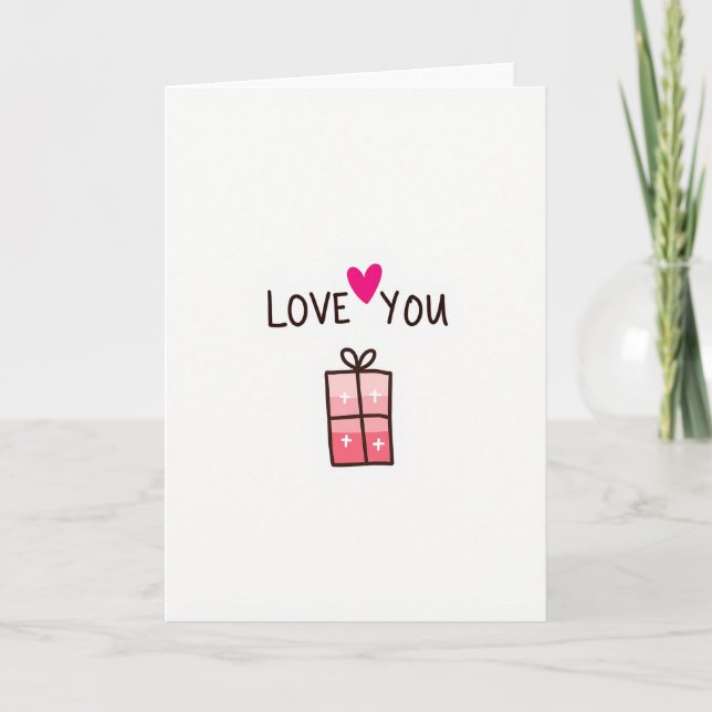 Tarjeta de amor de corazón fucsia (Anverso)