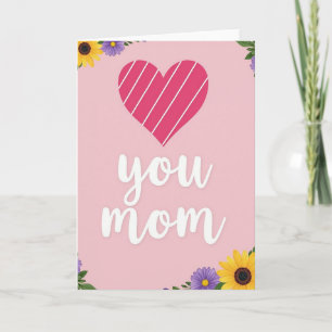 Tarjeta de amor de corazón fucsia para mamá