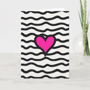 Tarjeta de amor de corazón rosa moderno