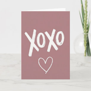 Tarjeta de amor de corazón simple Xoxo