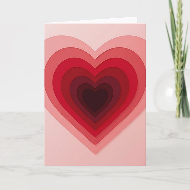 Tarjeta de amor de corazones apilados románticos (Anverso)