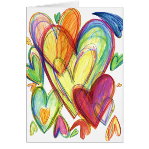 Tarjeta de amor de corazones curativos inspiradore