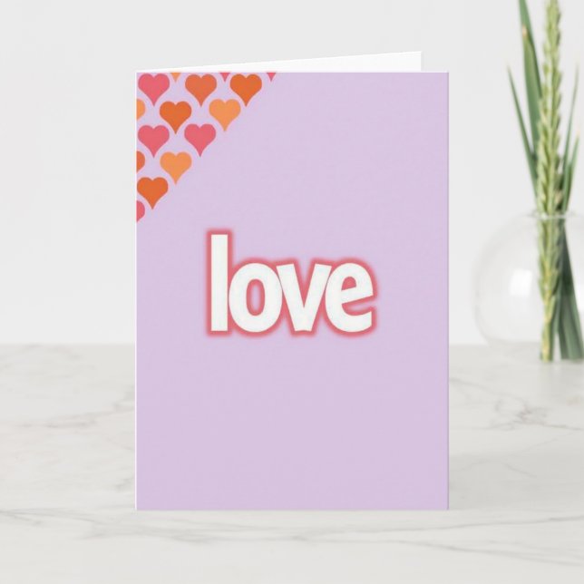 Tarjeta de Amor de Corazones de Lavanda (Anverso)