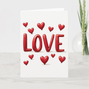 Tarjeta de amor de corazones dispersos simples