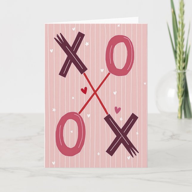 Tarjeta de amor de corazones dulces Xoxo (Anverso)