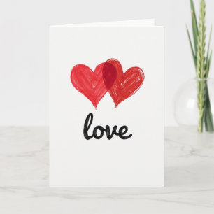 Tarjeta de Amor de Corazones Rojos Simples