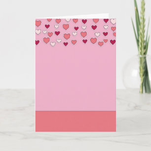 Tarjeta de amor de corazones rosados cayendo