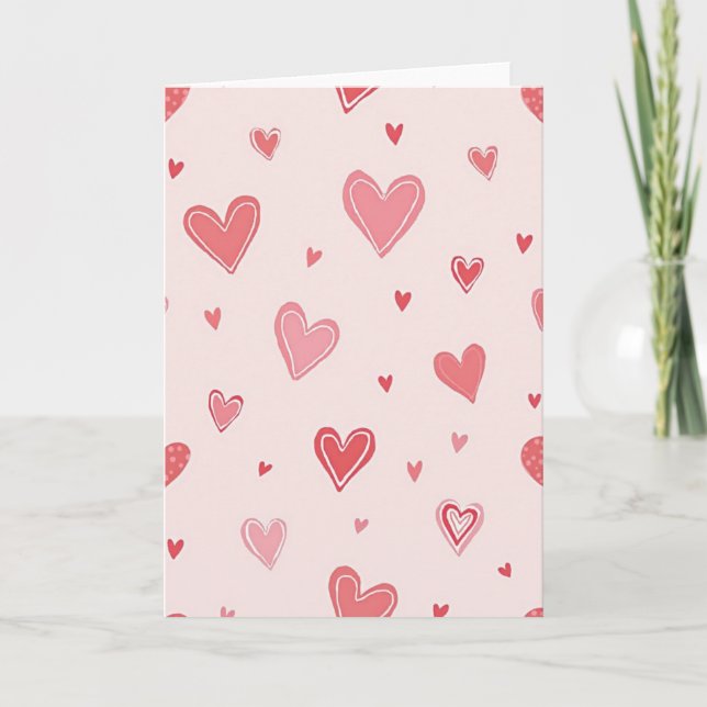 Tarjeta de amor de corazones simples (Anverso)