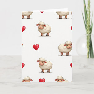Tarjeta de amor de cordero lindo
