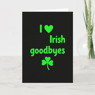 Tarjeta de amor de despedidas irlandesas