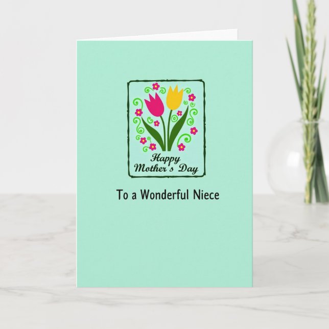 Tarjeta de amor de día de las madres verde menta (Anverso)