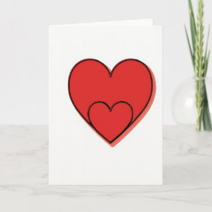 Tarjeta de amor de doble corazón simple