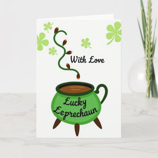 Tarjeta de amor de duende afortunado para pareja (Anverso)