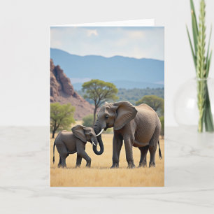 Tarjeta de Amor de Elefante Rayado