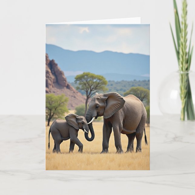 Tarjeta de Amor de Elefante Rayado (Anverso)