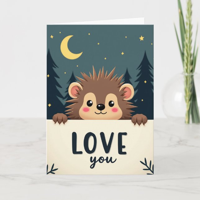 Tarjeta de amor de erizo espinoso (Anverso)