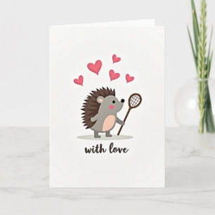 Tarjeta de amor de erizo lindo