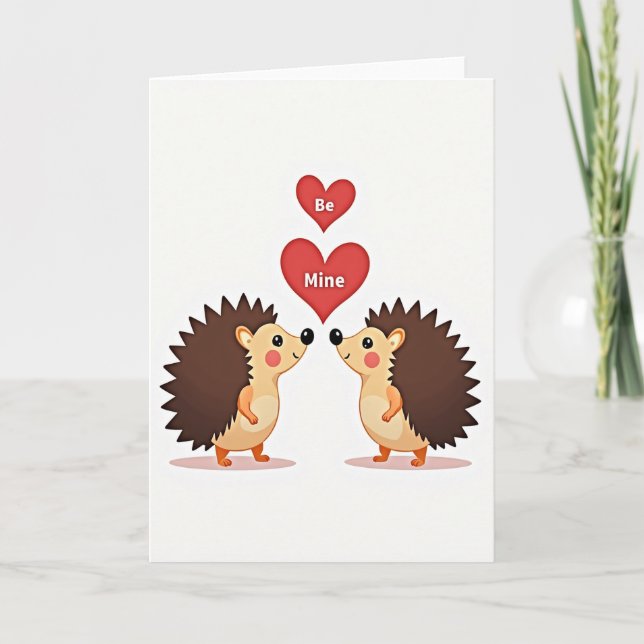 Tarjeta de Amor de Erizo Sé Mía (Anverso)