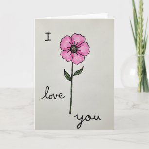 Tarjeta de amor de flor rosa
