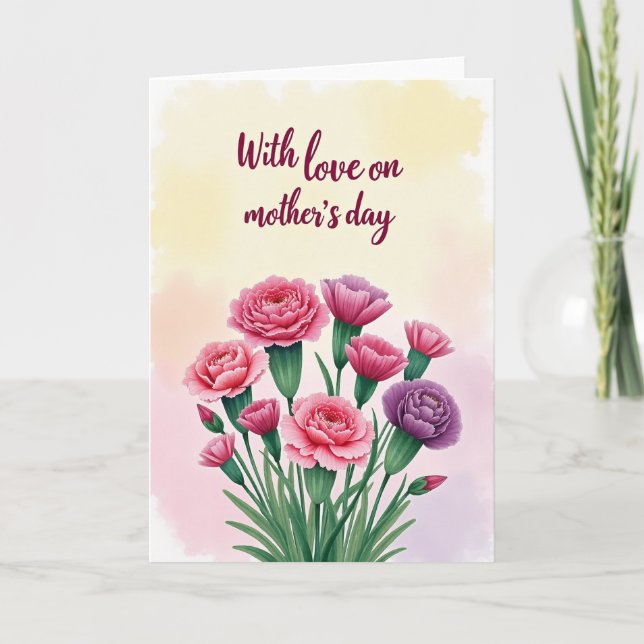 Tarjeta de Amor de Flores de Acuarela (Anverso)