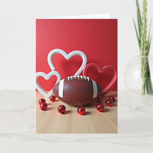 Tarjeta de amor de fútbol con el corazón