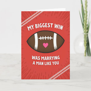Tarjeta de amor de fútbol para marido ganador