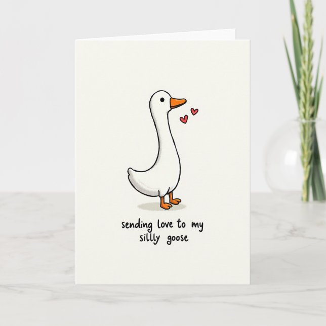 Tarjeta de Amor de Ganso Tonto (Anverso)