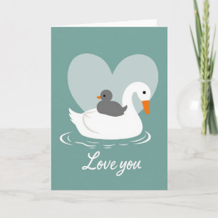 Tarjeta de amor de ganso y patito
