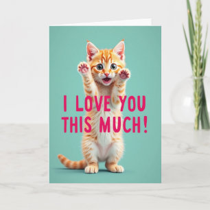 Tarjeta de amor de gatito lindo
