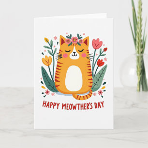 Tarjeta de amor de gatito naranja mate