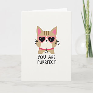 Tarjeta de amor de gato adorable perfecto