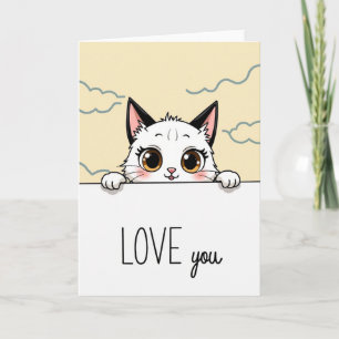 Tarjeta de Amor de Gato Kawaii