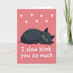 Tarjeta de Amor de Gato Negro Parpadeo Lento