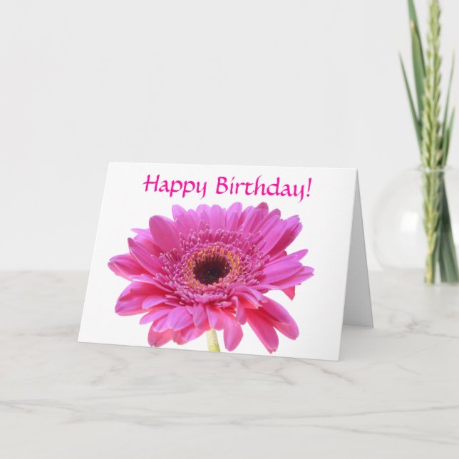Tarjeta de amor de Gerbera rosa (Anverso)