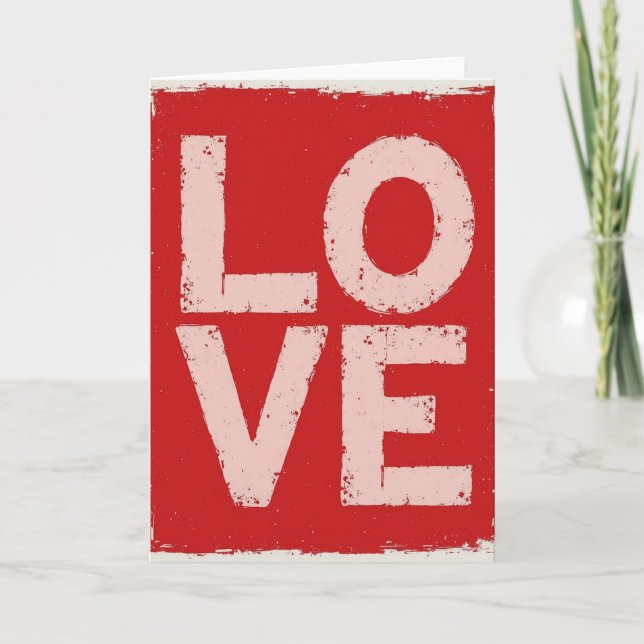 Tarjeta de amor de grunge rojo (Anverso)