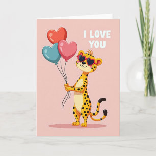 Tarjeta de amor de guepardo lindo