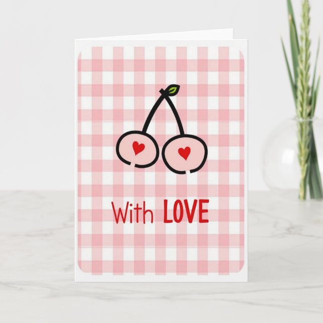 Tarjeta de amor de guinga de cereza (Anverso)