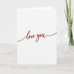 Tarjeta de amor de guión rojo