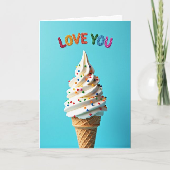 Tarjeta de Amor de Helado Dulce (Anverso)