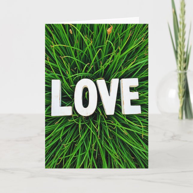 Tarjeta de Amor de Hierba Simple (Anverso)
