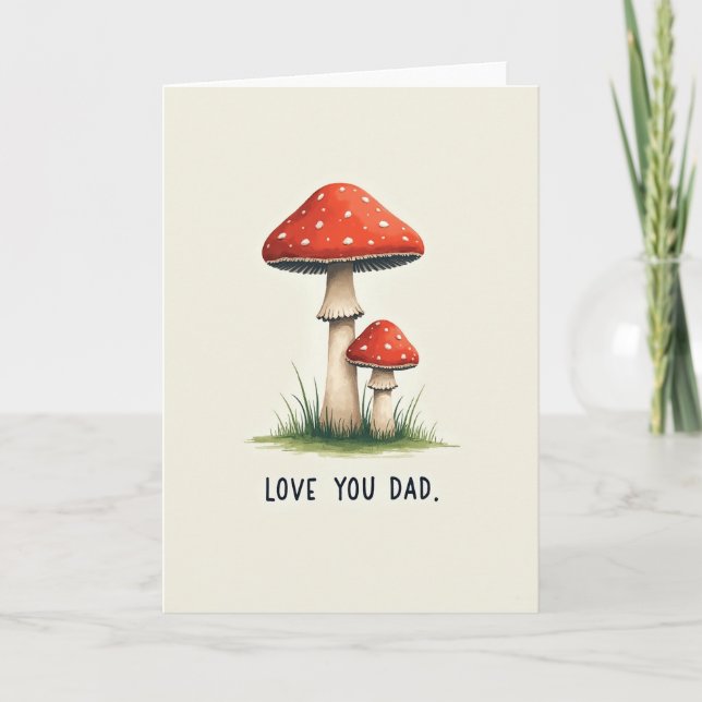 Tarjeta de amor de hongos para papá (Anverso)