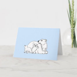 Tarjeta de amor de invierno de la familia de osos